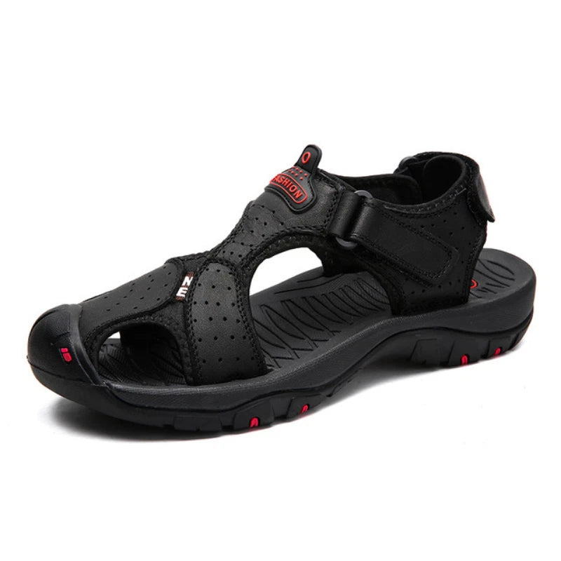 Men's Sandals Summer Leather Beach Slippers Non-slip Platform Sneakers
