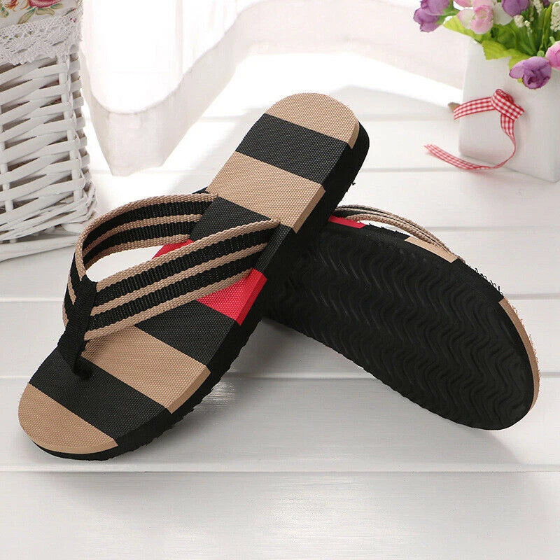 Mens Flat Beach Flip Flops Slippers Shoes Indoor Outdoor Sandals Casual Home