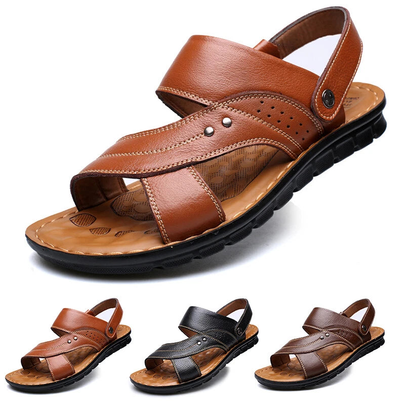 NEW Mens Summer Gladiator Casual Beach Slip On Fisherman Sandals Slippers Shoes