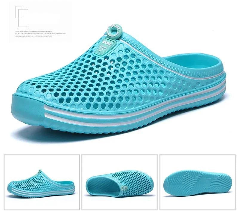 Men Shoes 2024 Beach Slippers Unisex Hollow Out Casual Women Beach Sandal Flip F