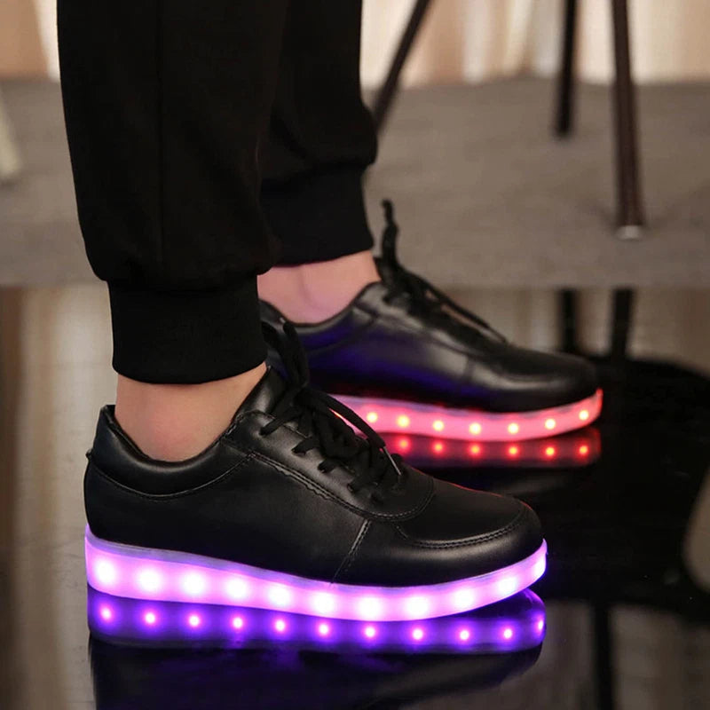 Men Women LED Lights Lace Up Luminous Sportswear Sneaker Luminous Casual Shoes