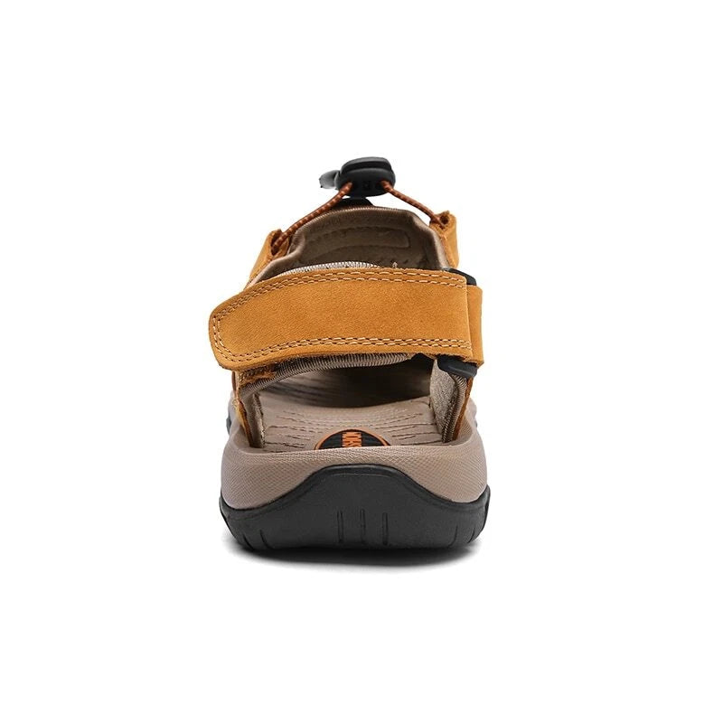 Summer Men's Sandals Breathable Casual Shoes Leather Outdoor Beach Slippers