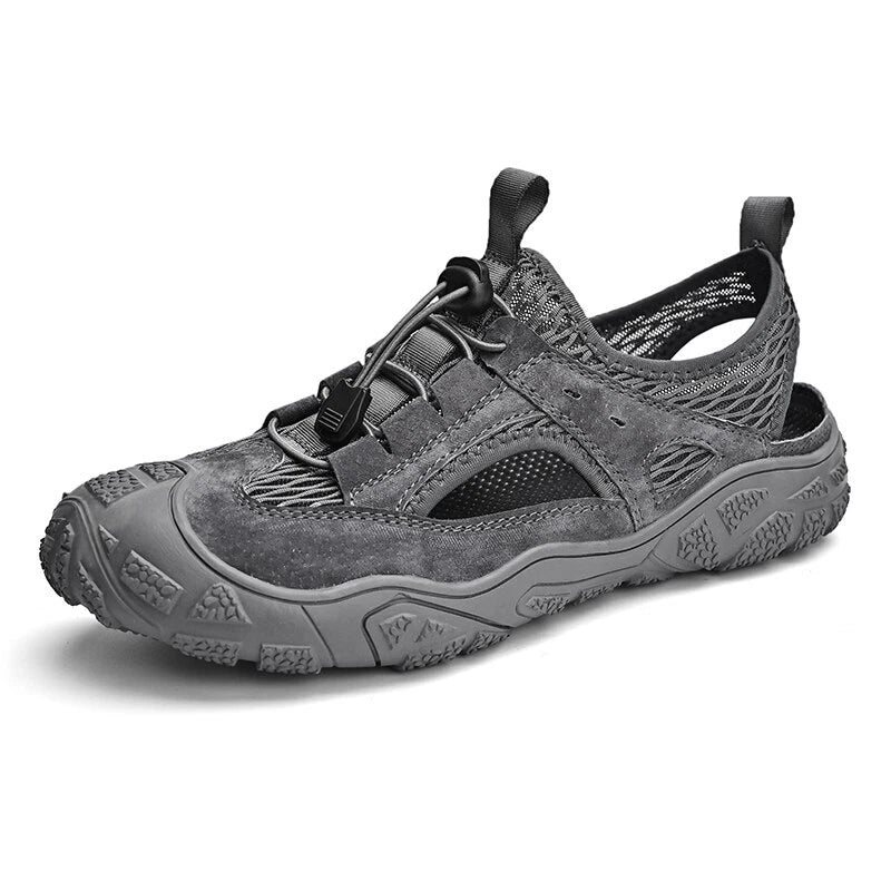 Genuine Leather Sandals Non-slip Men's Sneakers Breathable Mesh Beach Slipper
