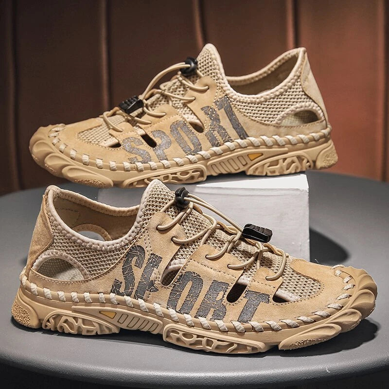 Men Sandals Breathable Slip-on Casual Beach Outdoor Non-slip Mesh Slippers