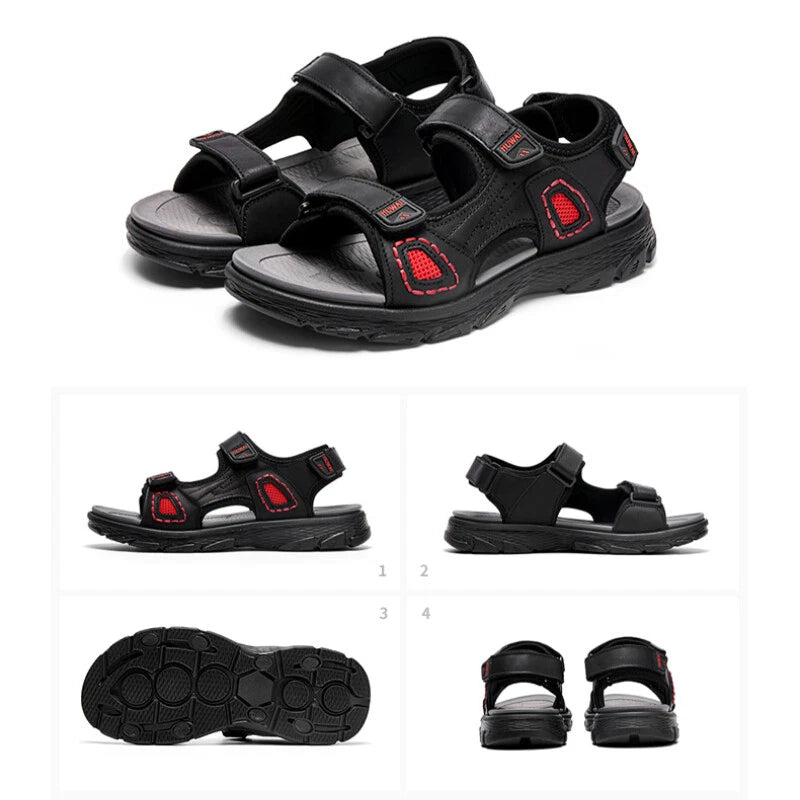 Men Leather Roman Summer Beach Sandals Non-slip Slippers Trekking Sneakers