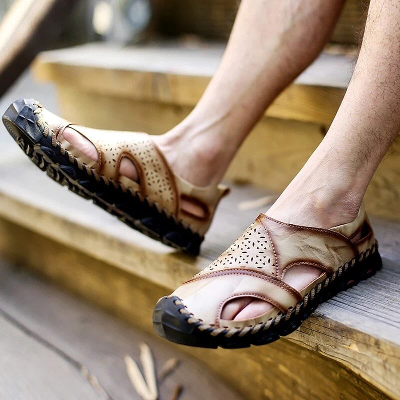 Summer Handmade Men's Sandals Casual Shoes Outdoor Non-slip Water Beach Slipper