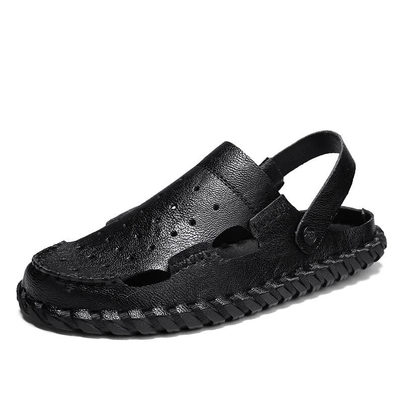 Summer Men's Beach Slippers Outdoor Water Genuine Leather Sandals Casual Shoes