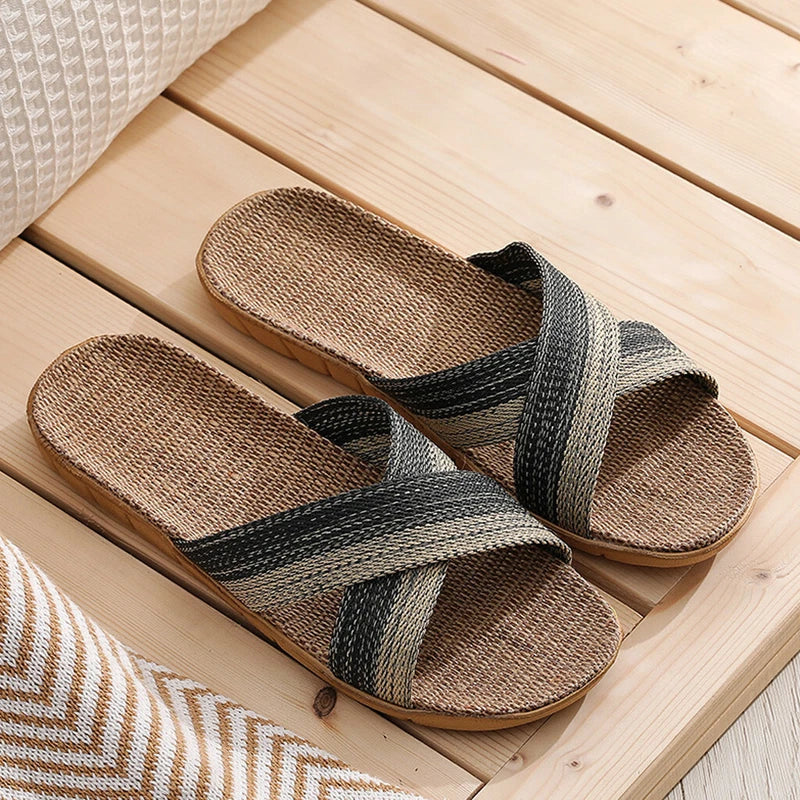 Fashion Men Slip on Slides Indoor Home Slippers Summer Sandal Casual Beach Shoes