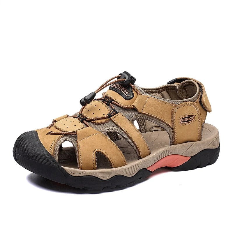 Summer Men's Sandals Leather Beach Rome Outdoor Wading Soft Bottom Slippers