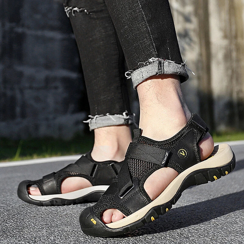 Mesh Beach Slippers Men's Walking Sport Sandals Breathable Casual Shoes