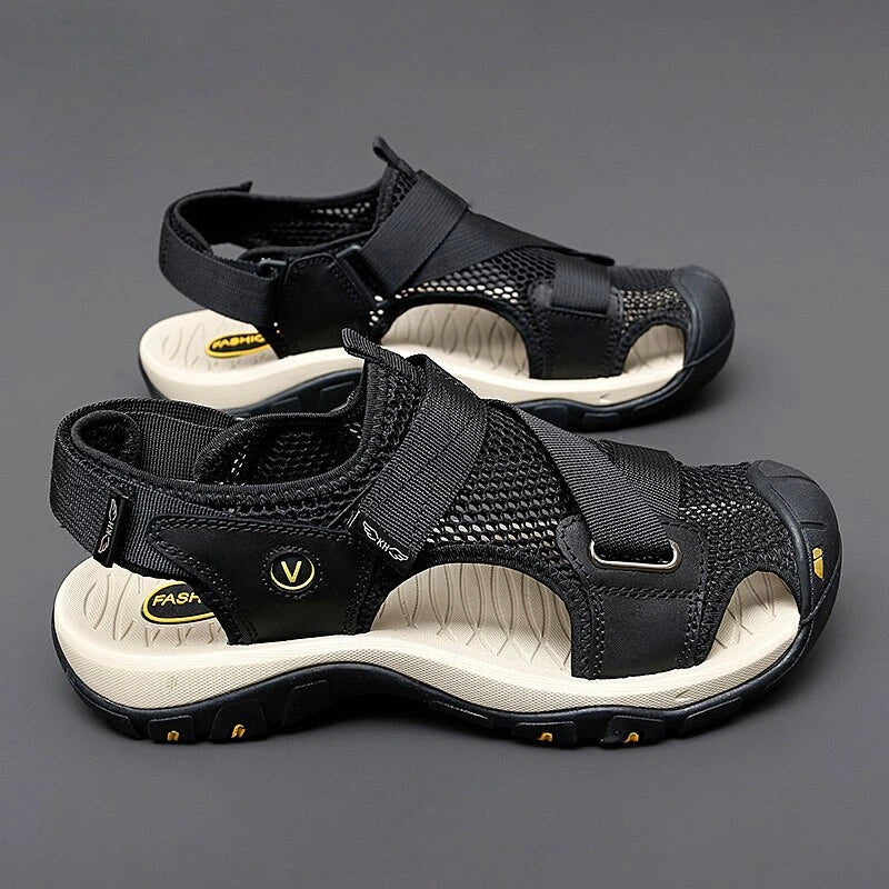 Mesh Beach Slippers Men's Walking Sport Sandals Breathable Casual Shoes