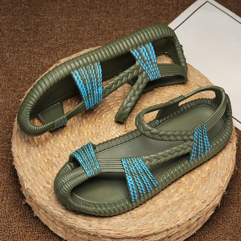 Men's Classic Summer Gladiator Sandals - Lightweight EVA Flip Flops Beach Slides