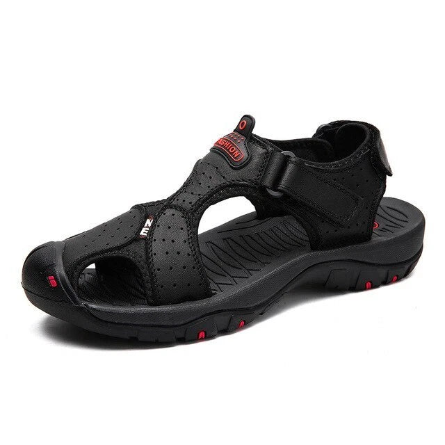 Summer Men's Sandals Breathable Casual Shoes Leather Outdoor Beach Slippers