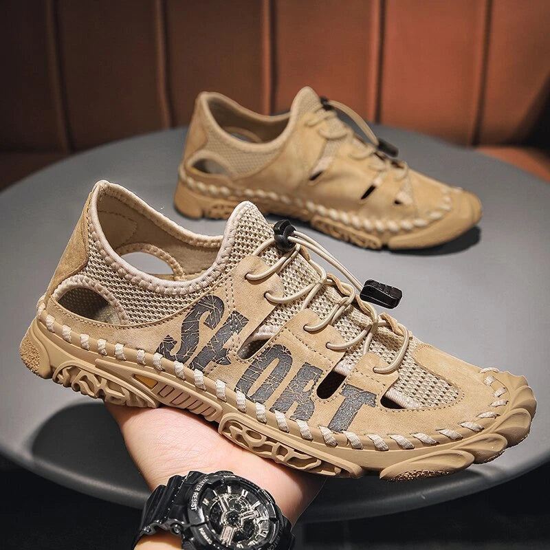 Men Sandals Breathable Slip-on Casual Beach Outdoor Non-slip Mesh Slippers