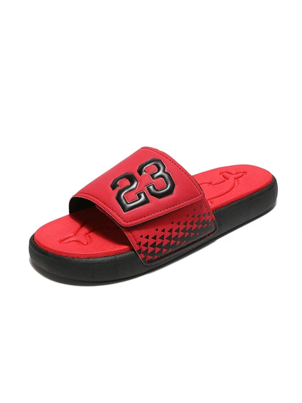 Men's Sport Slide Sandals, Flexible Midsole Comfort Casual Beach Slide, Red 11
