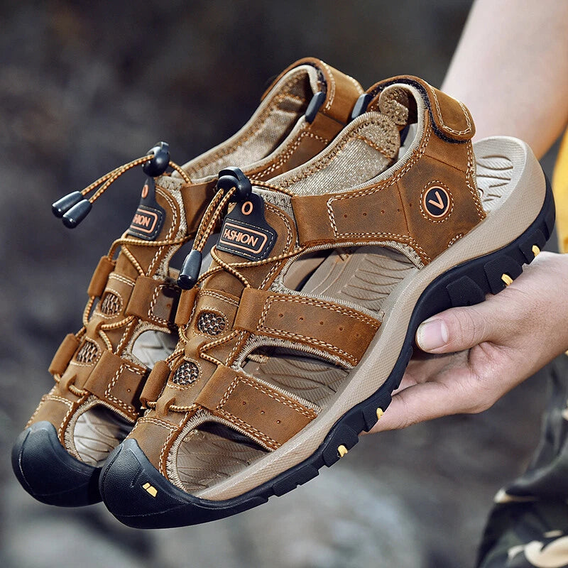 Men Sandals Summer Anti-collision Toe Treking Casual Shoes Hiking Beach Slippers