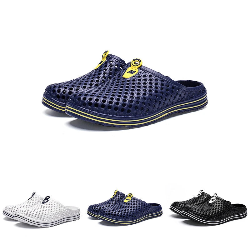 Men Women Breathable Slippers Closed Toe Hollow Out Beach Garden Slides Sandals