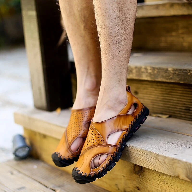 Summer Handmade Men's Sandals Casual Shoes Outdoor Non-slip Water Beach Slipper