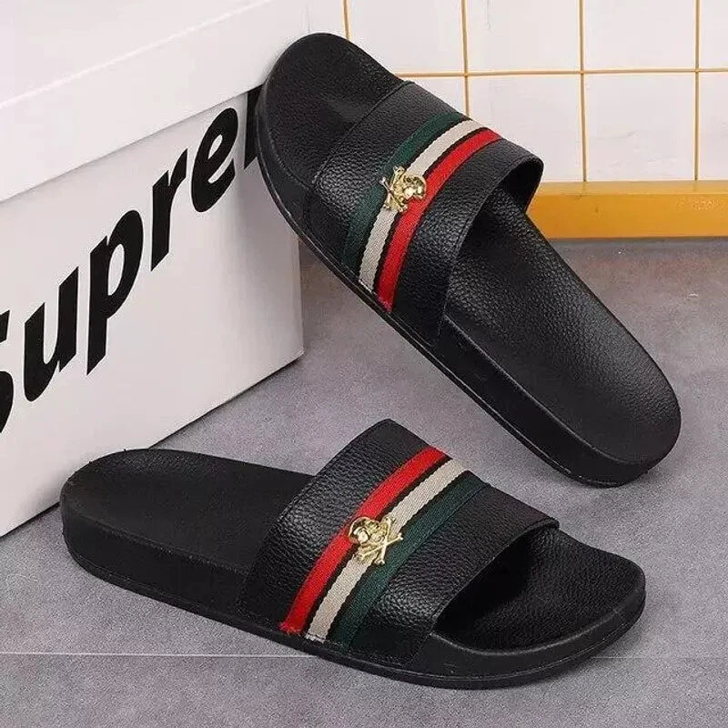 NEW Summer Slides Breathable Beach Sandals Flip Flops Mouth Men's Slippers Soft