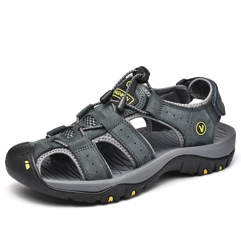 Genuine Leather Men's Shoes Summer Sandals Fashion Outdoor Beach Slippers