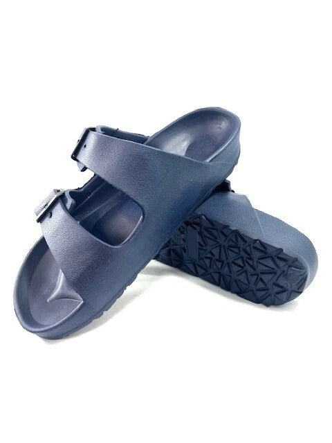 DL Men EVA Slides Sandals Adjustable Double Buckle Flat Sandals Slide SZ 11