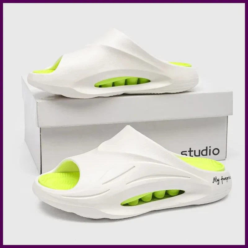 2025 New Men Massage Slippers Slides Indoor Outdoor Sandals Beach Casual