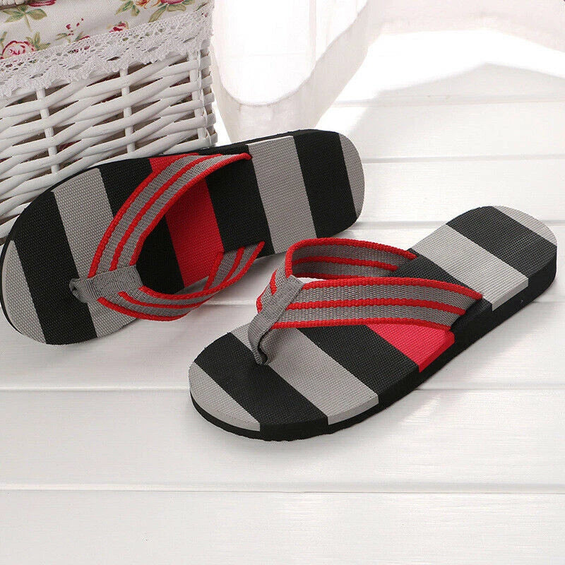 Mens Flat Beach Flip Flops Slippers Shoes Indoor Outdoor Sandals Casual Home