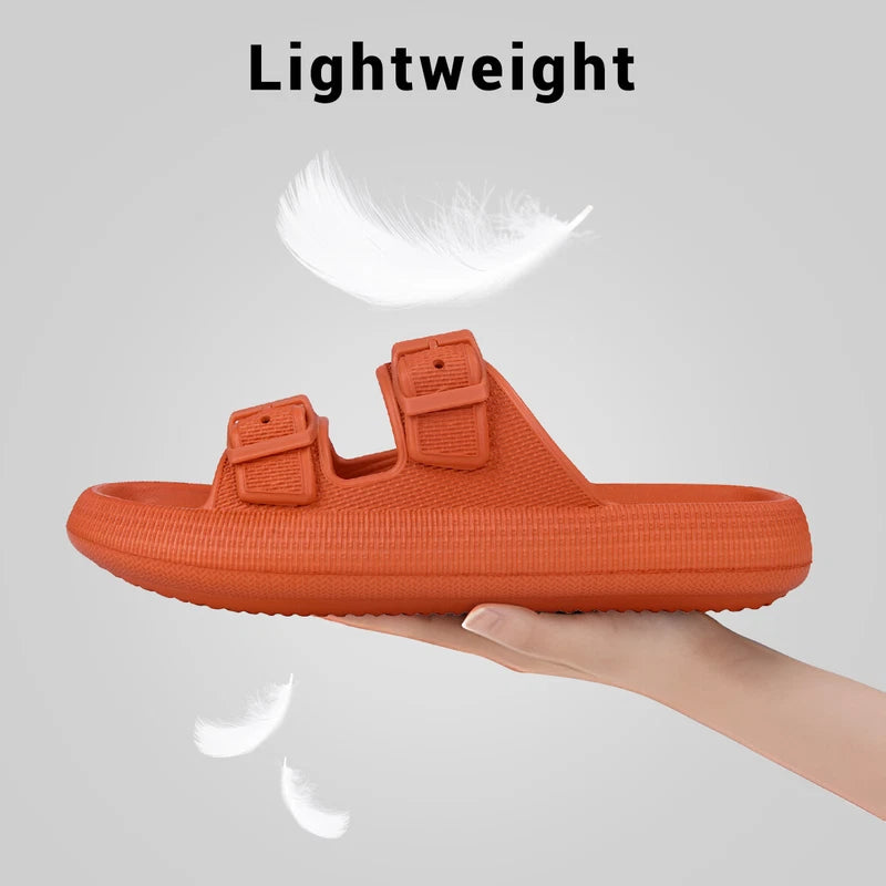 Cloud Slides for Women Men EVA Sandals Thick Sole Adjustable Buckles Slippers