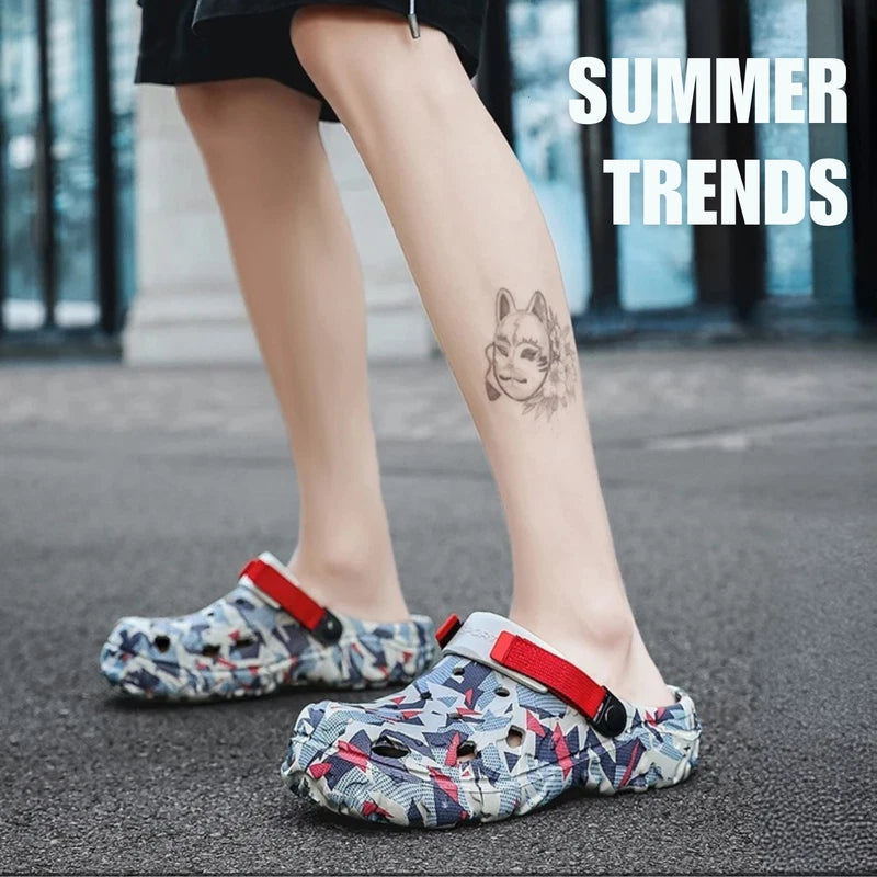 Casual Men's Summer Clogs - SlipOn Waterproof Slippers Garden Beach Swim Sandals