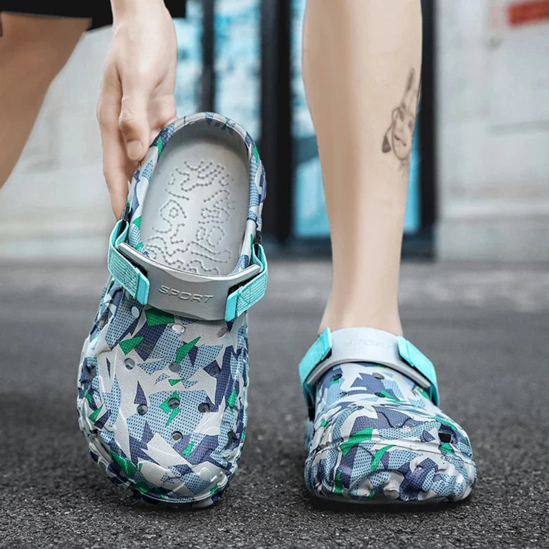 Casual Men's Summer Clogs - SlipOn Waterproof Slippers Garden Beach Swim Sandals