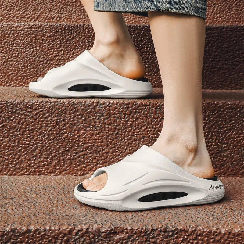 2025 New Men Massage Slippers Slides Indoor Outdoor Sandals Beach Casual