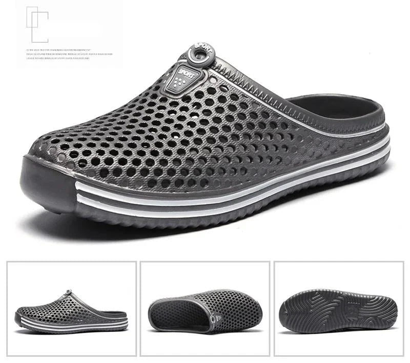 Men Shoes 2024 Beach Slippers Unisex Hollow Out Casual Women Beach Sandal Flip F
