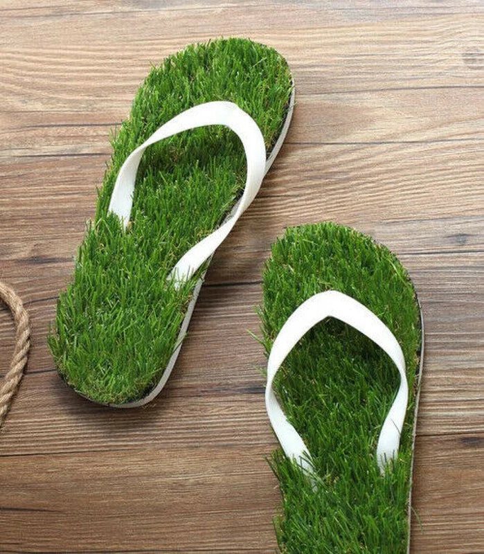 men's shoes flip flops grass  beach slippers lawn bath slippers