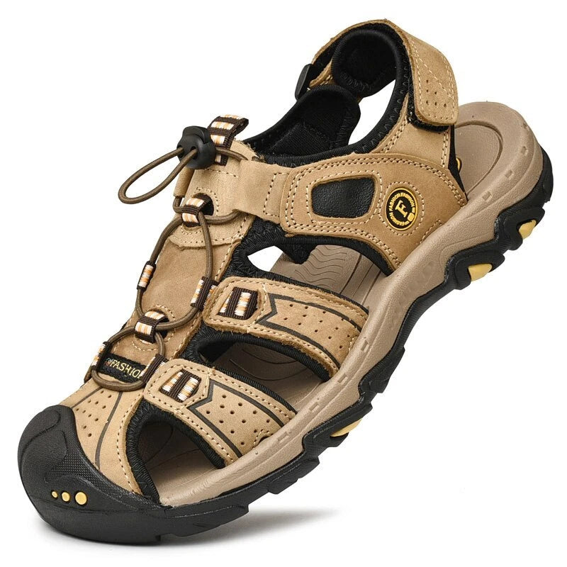 Genuine Leather Men Sandals Summer Beach Slipper Fashion Casual Sneakers