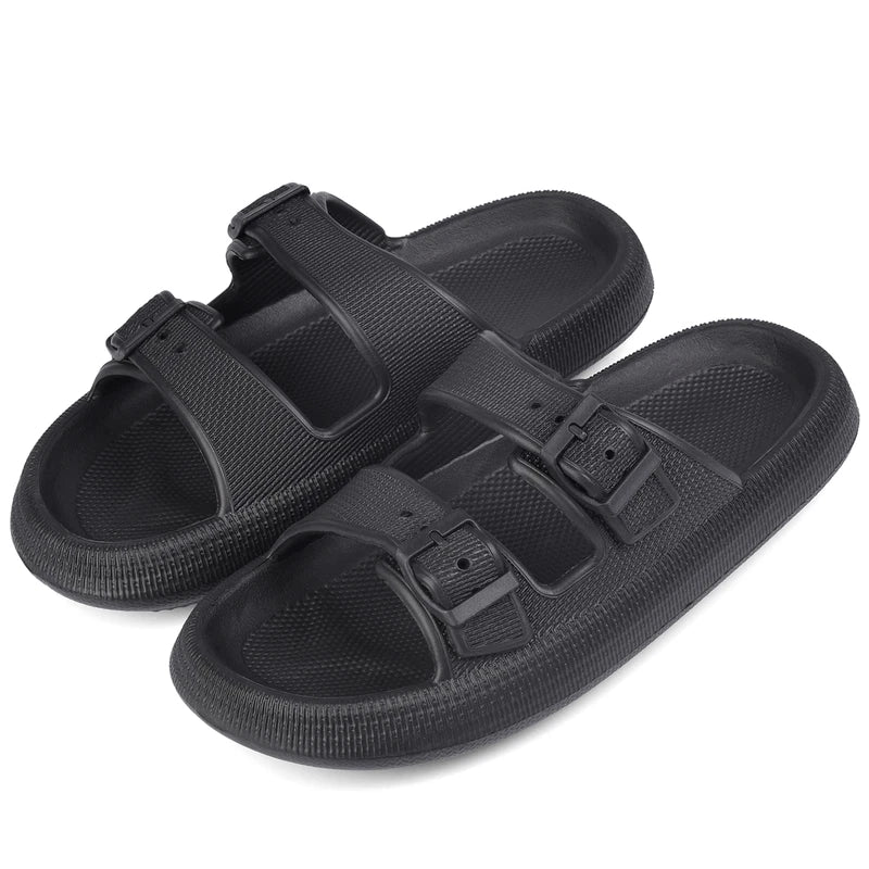 Cloud Slides for Women Men EVA Sandals Thick Sole Adjustable Buckles Slippers