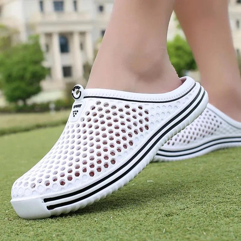 Men Shoes 2024 Beach Slippers Unisex Hollow Out Casual Women Beach Sandal Flip F