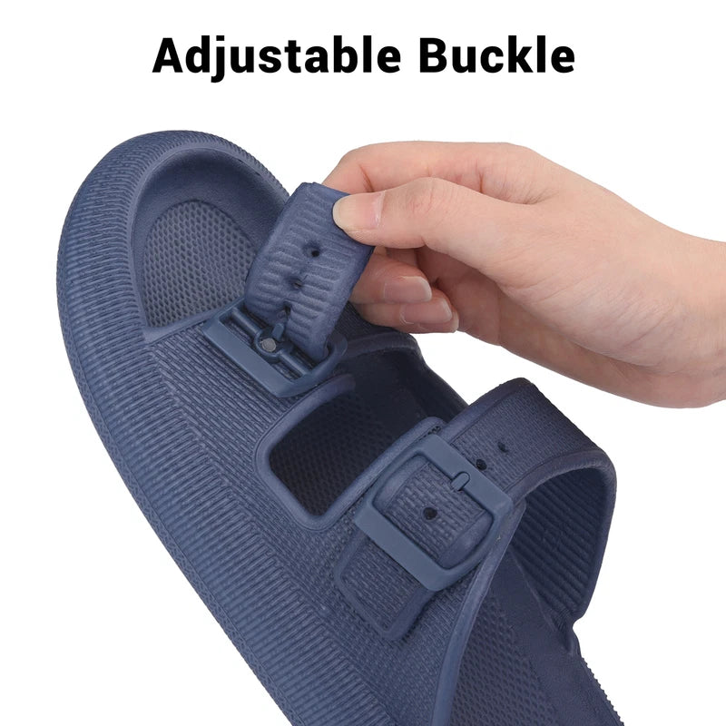 Cloud Slides for Women Men EVA Sandals Thick Sole Adjustable Buckles Slippers