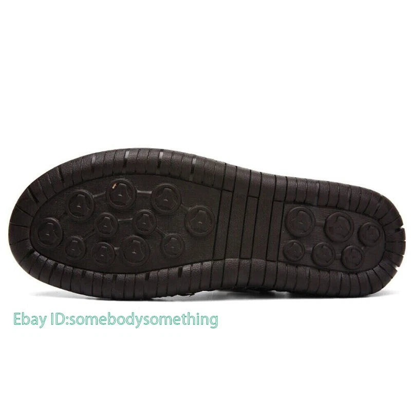 Mens Leather Sandals Water Shoes Summer Closed Toe Fisherman Beach Slippers Size