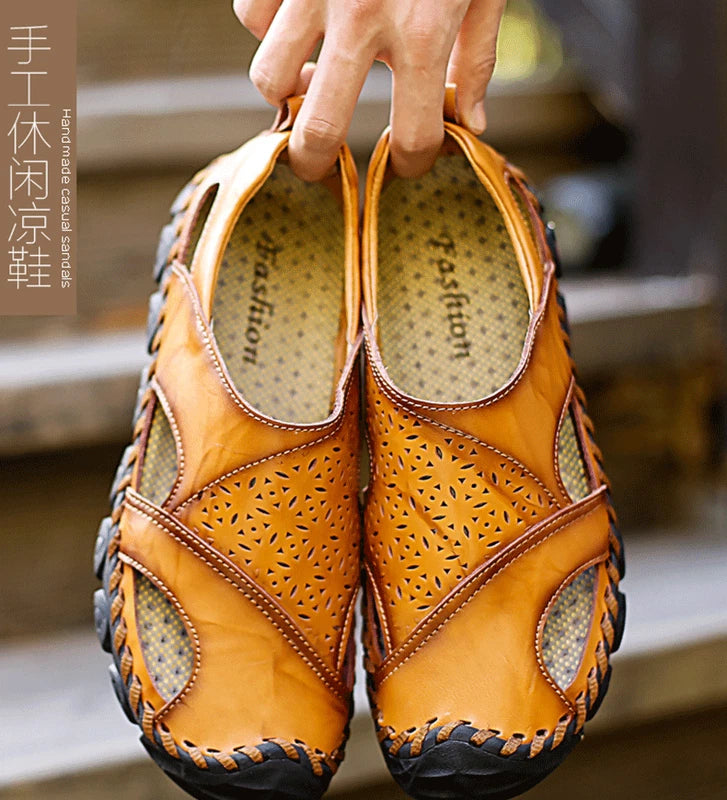 Summer Handmade Men's Sandals Casual Shoes Outdoor Non-slip Water Beach Slipper