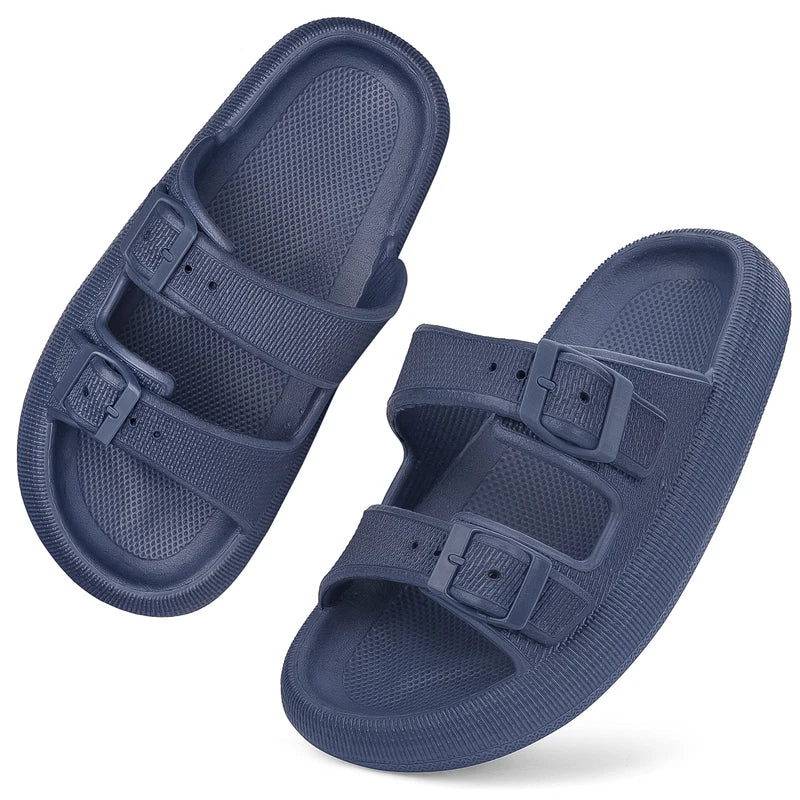 Cloud Slides for Women Men EVA Sandals Thick Sole Adjustable Buckles Slippers
