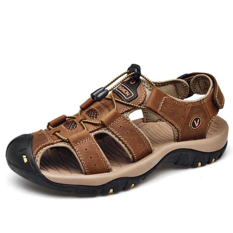 Genuine Leather Men's Shoes Summer Sandals Fashion Outdoor Beach Slippers