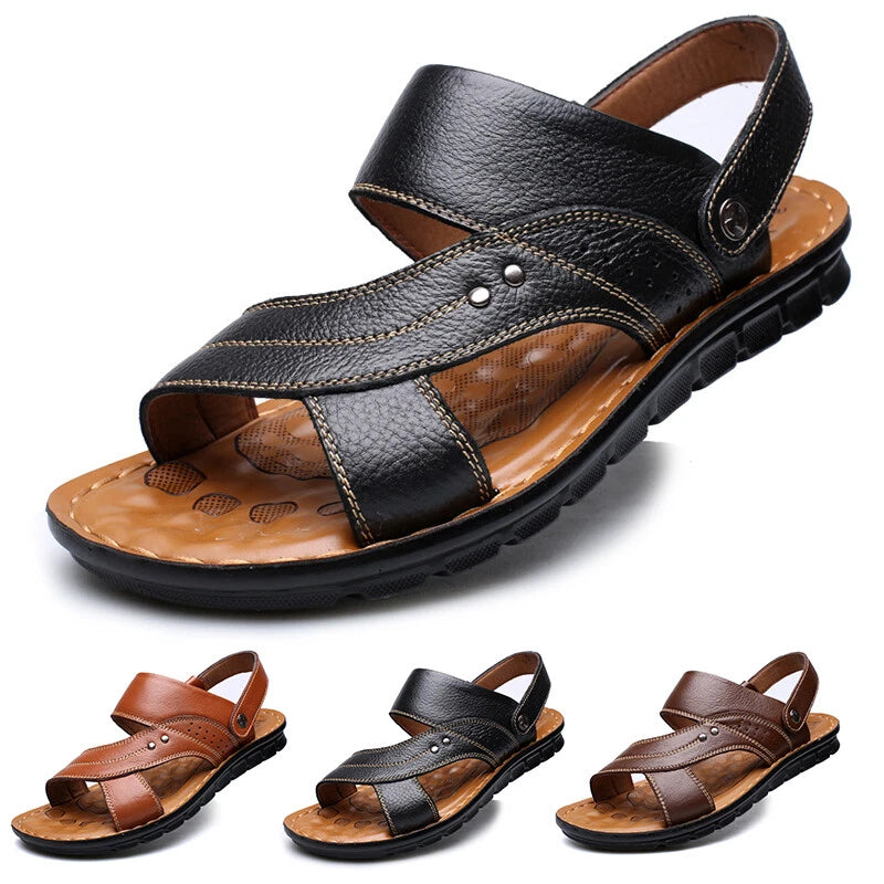 NEW Mens Summer Gladiator Casual Beach Slip On Fisherman Sandals Slippers Shoes
