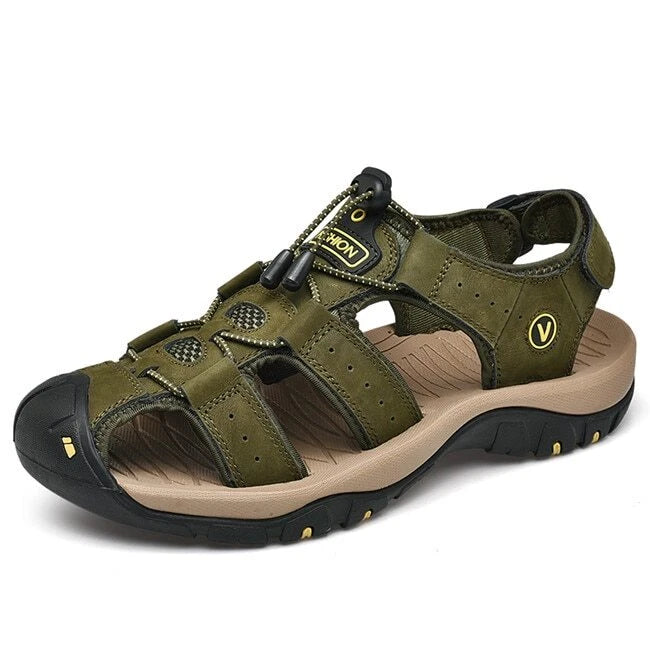Genuine Leather Men's Shoes Summer Sandals Fashion Outdoor Beach Slippers