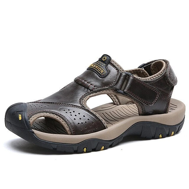 Men's Sandals Summer Leather Beach Slippers Non-slip Platform Sneakers