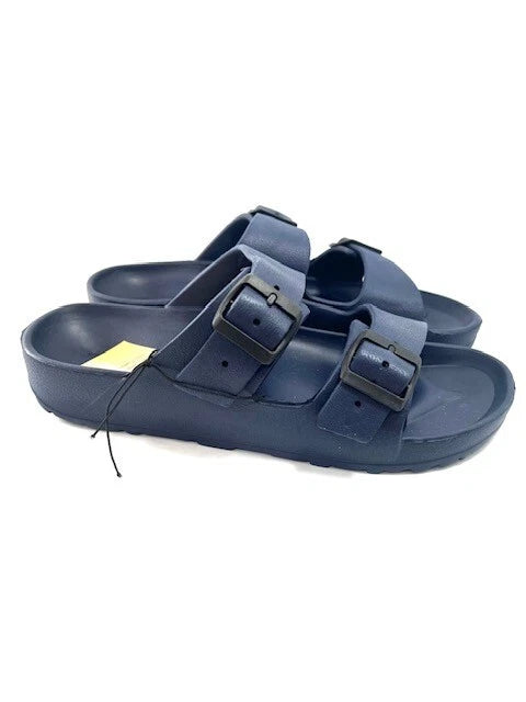 DL Men EVA Slides Sandals Adjustable Double Buckle Flat Sandals Slide SZ 11