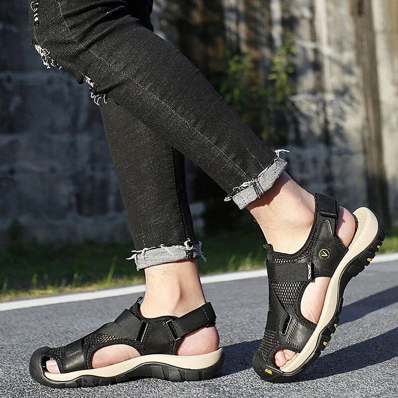 Mesh Beach Slippers Men's Walking Sport Sandals Breathable Casual Shoes