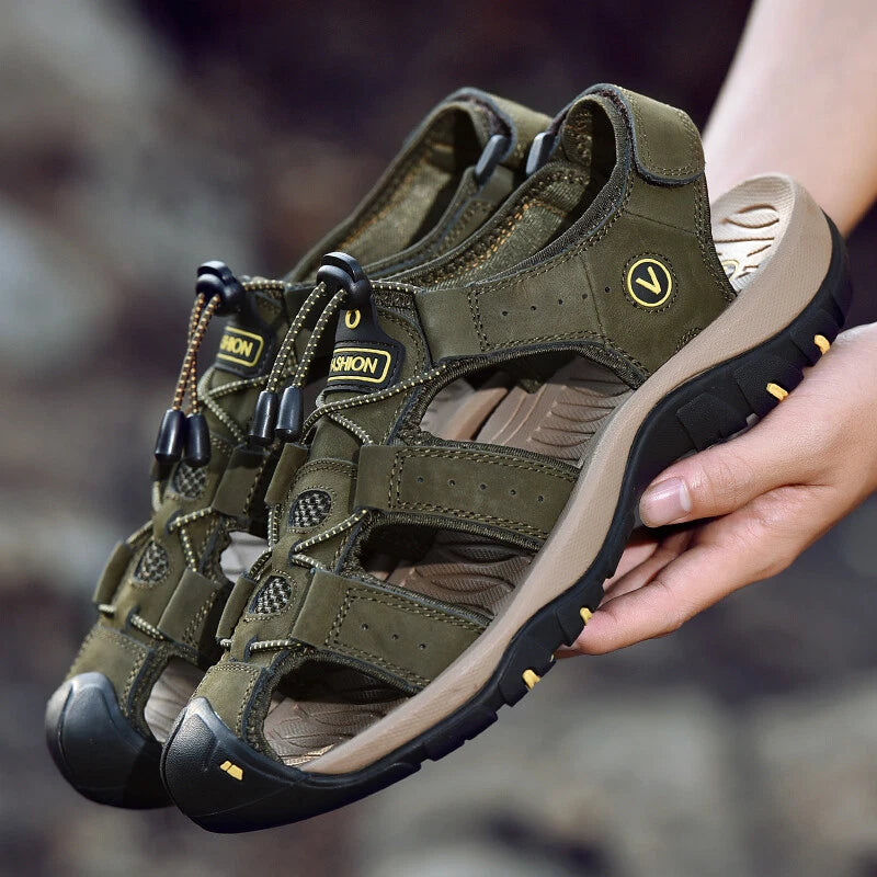 Men Sandals Summer Anti-collision Toe Treking Casual Shoes Hiking Beach Slippers