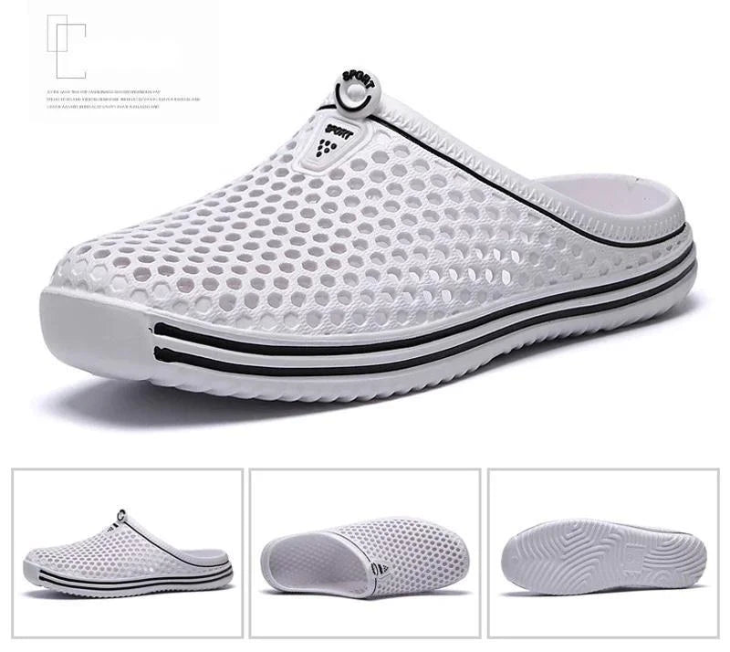 Men Shoes 2024 Beach Slippers Unisex Hollow Out Casual Women Beach Sandal Flip F