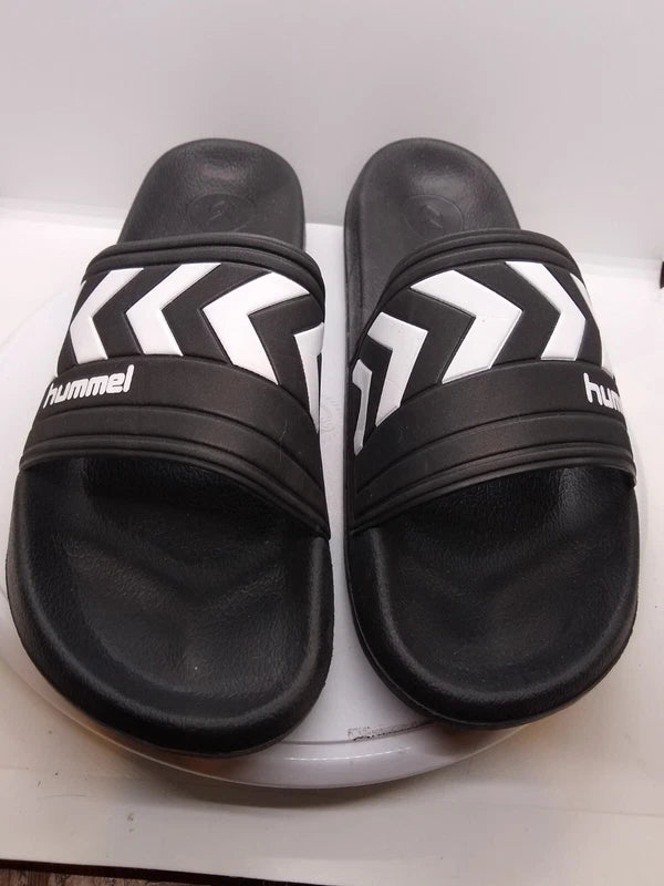 HUMMEL LARSEN ~ Slides Sz 46 - Men 12 Women 13.5 ~ Black/White Sport Sandals