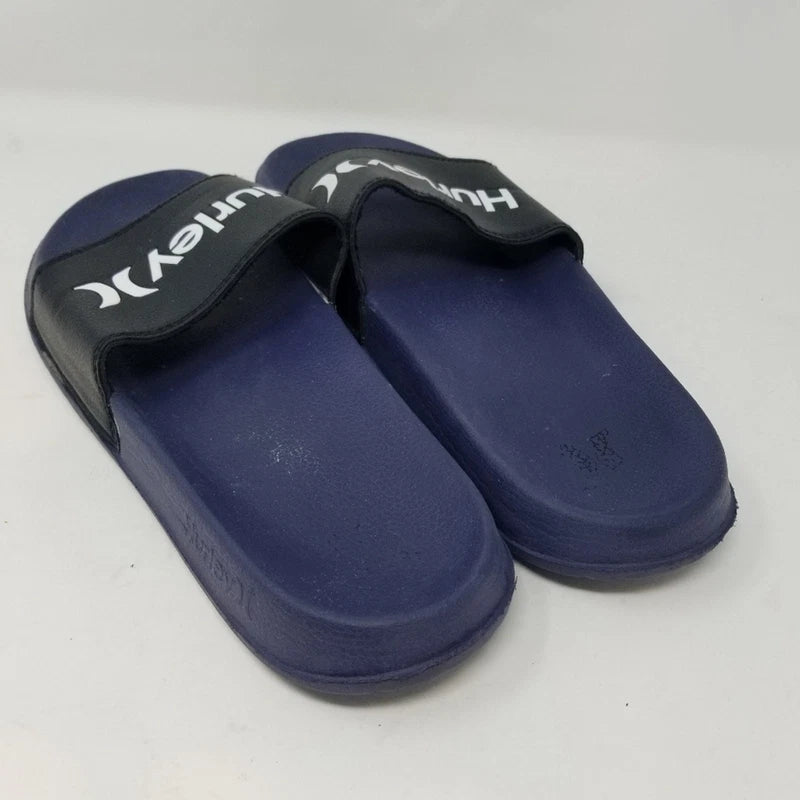 Hurley Men's Navy Black Flip Flops Sliper Slides Beach Shoes Comfortable Size 12